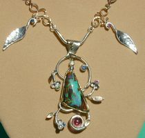 Yowah Opal Linda George - A necklace for the faerie who was kissed by the pixies